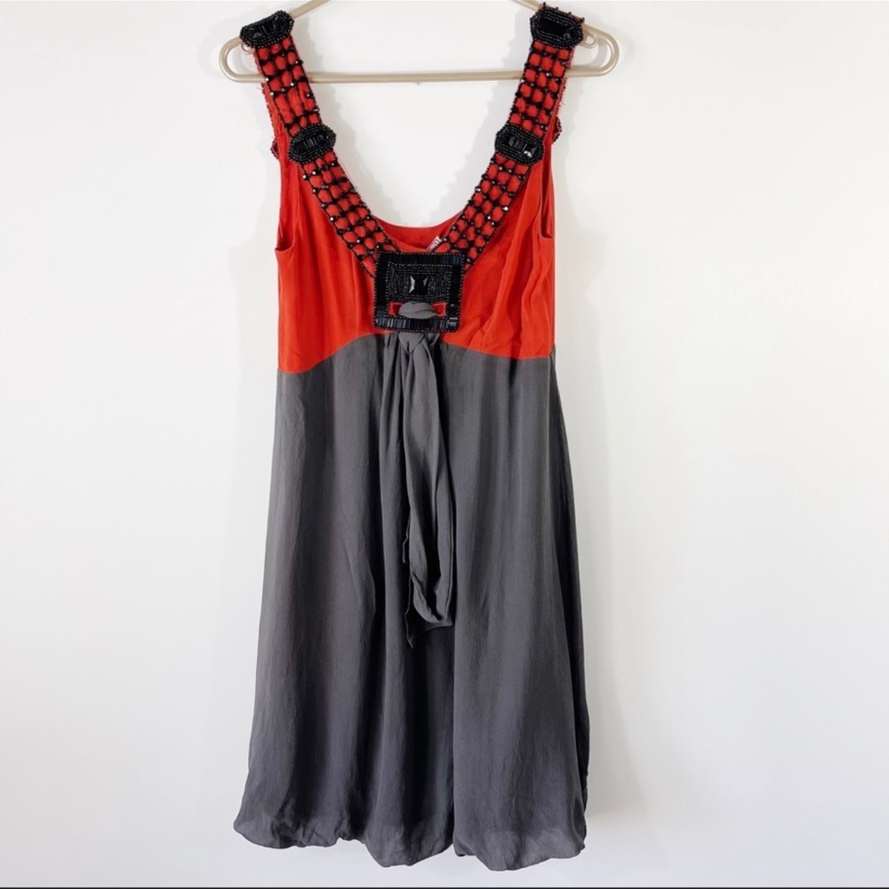 Anthropologie Yoana Baraschi Beaded Sleeveless Silk Dress, S
